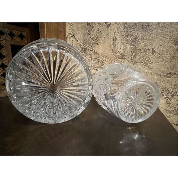 George Duncan EAPG Cut Crystal Vase and Ice Bucket Heavy Pressed Glass Set - Picture 4 of 5